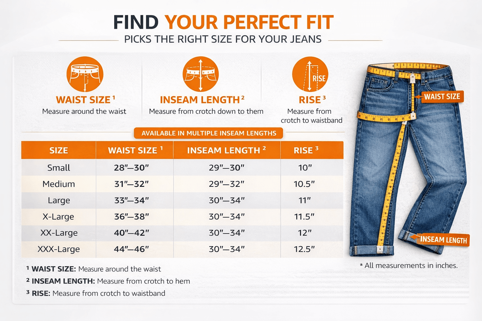 Amazon A+ Content size chart example with measurements and comparison