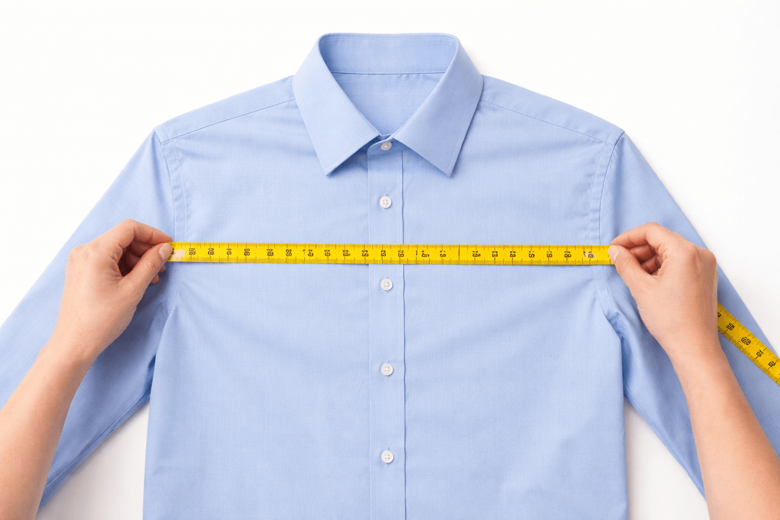 Guide showing how to measure garments with labeled measurement points A, B, C, D